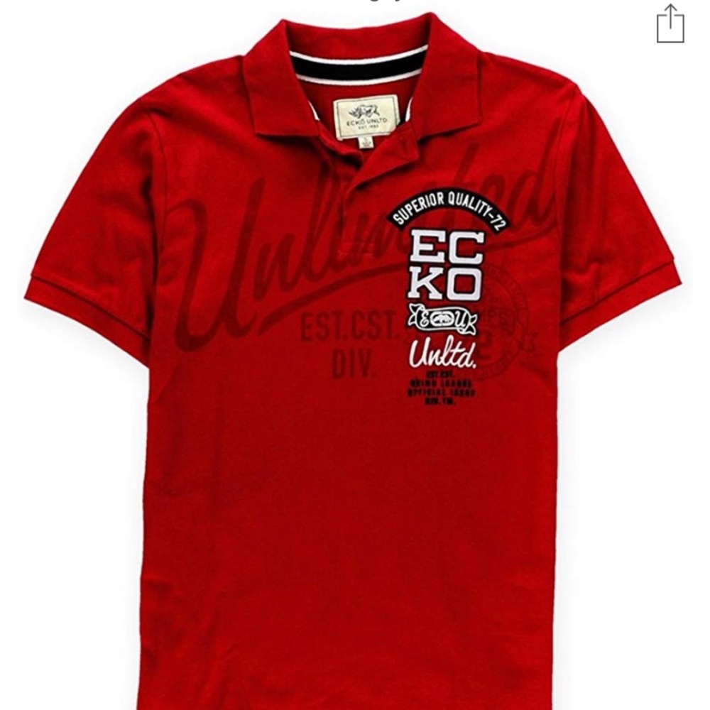 Ecko Unltd mens red t’shirt polo 030 ME